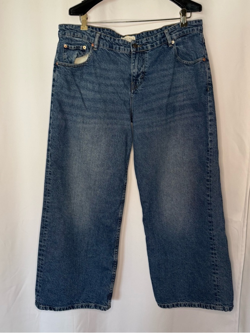 Motel Rocks Roomy Wide Leg Jeans in Blue 36x28